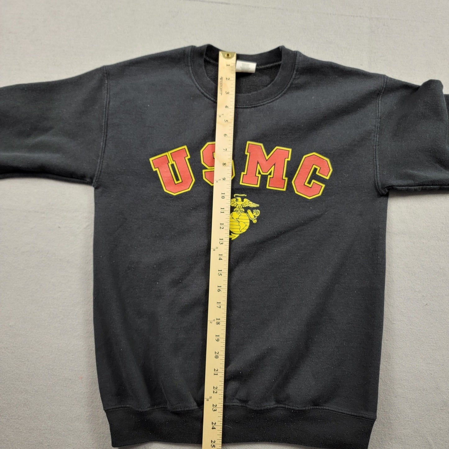 Vintage USMC Men's Black Sweatshirt Longsleeved Sz S