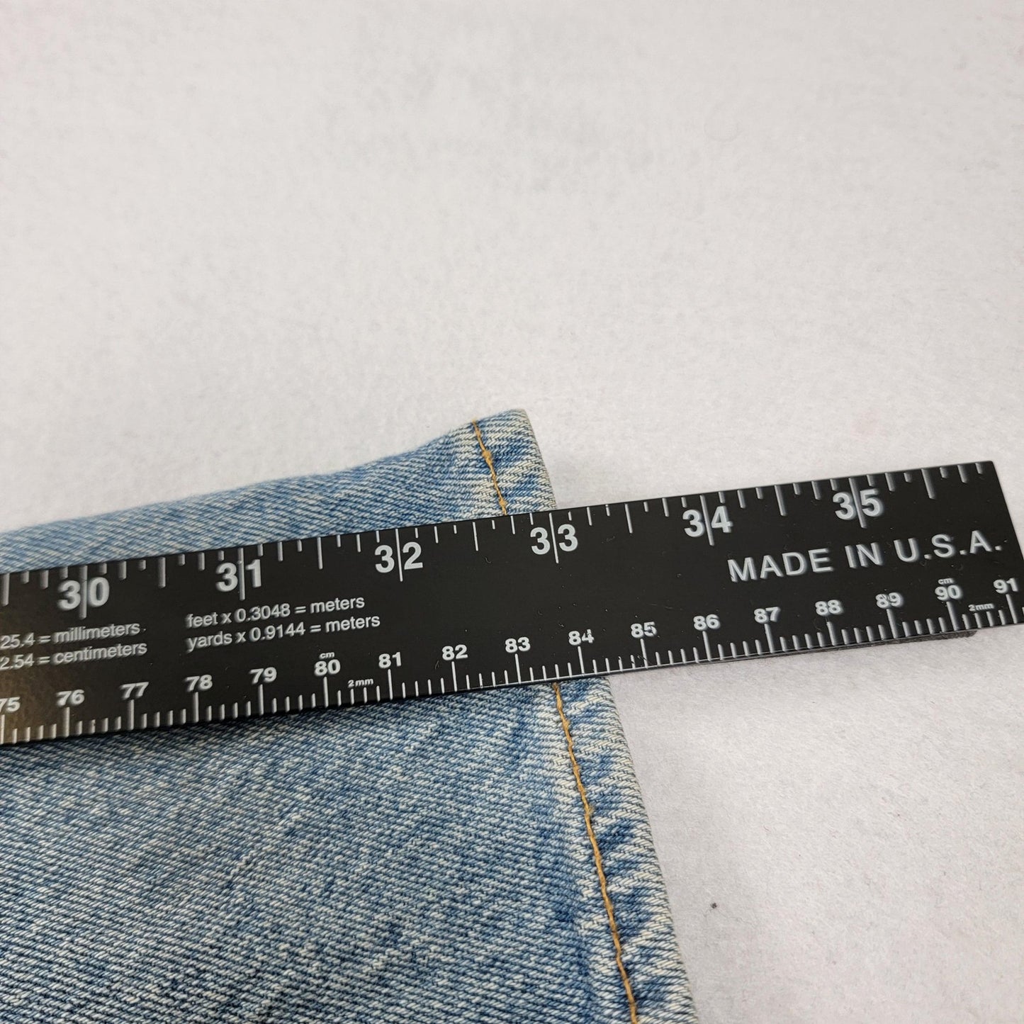 Levis 501 Jeans Mens 50x34 Lt Blue Original Stretch Button Fly Straight Leg 11798