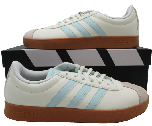 Adidas VL Court Base Shoes Womens Size 8.5 White Gum Court Sneakers JI17670