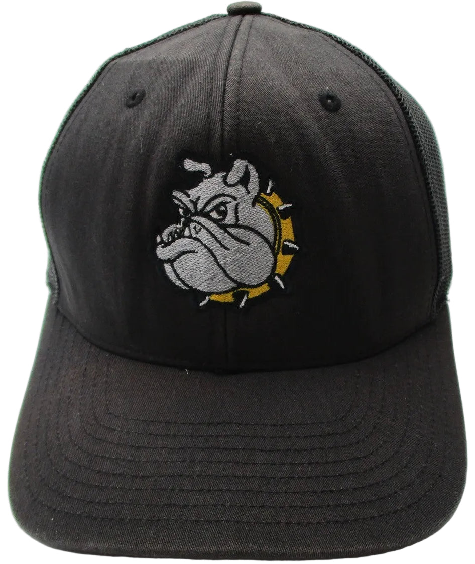 Richardson Hat Cap Snap Back Mens One Size Black Mesh Trucker Bulldog Logo 1120