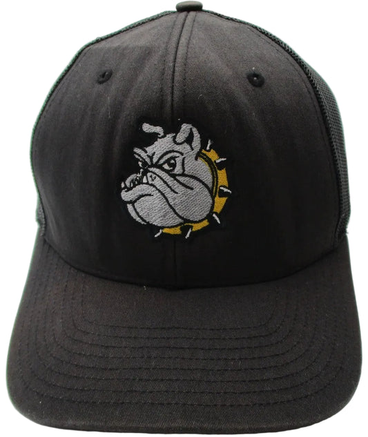 Richardson Hat Cap Snap Back Mens One Size Black Mesh Trucker Bulldog Logo 1120