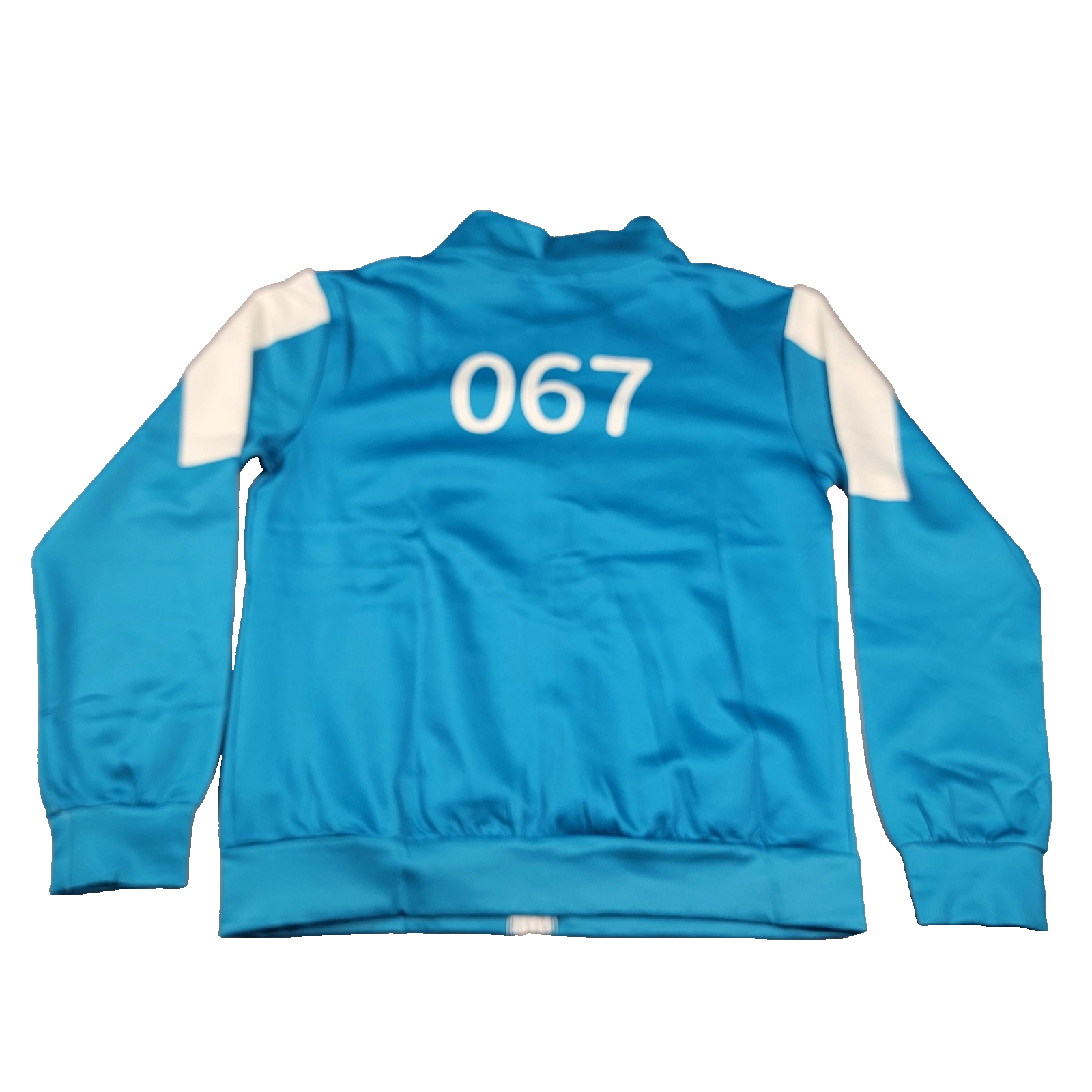 067 Track Jacket Mens Medium Blue Polyester Cosplay Costume Unisex Full Zip New1