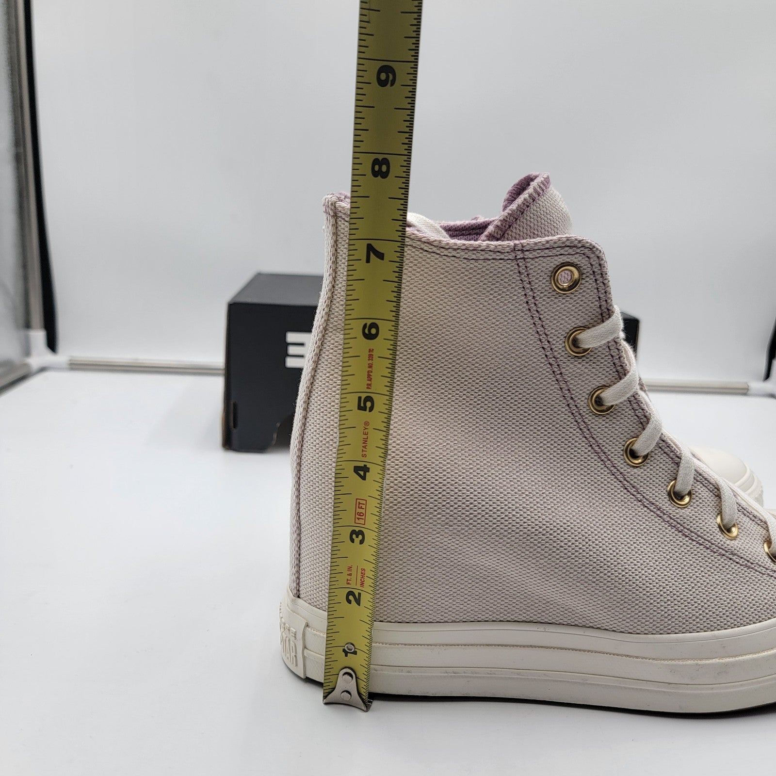 Womens Converse CTAS Wedge Hi Orchid Dust/Egret/Gold Sz 10 A12763C NIB9