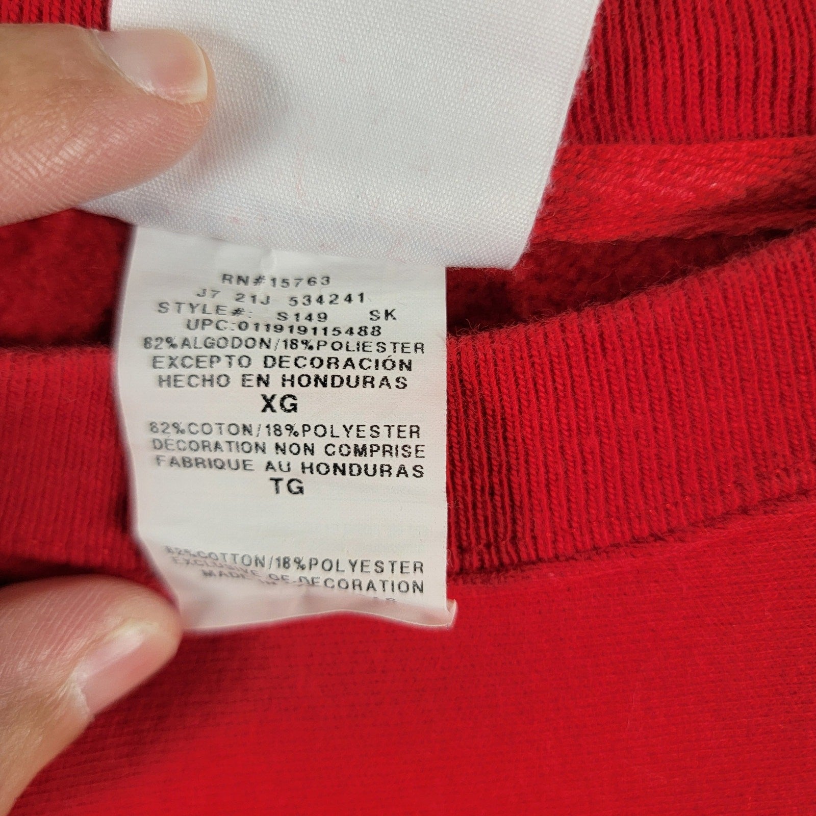 Champion Vintage Reverse Weave Blank Sweatshirt Red Sz XL