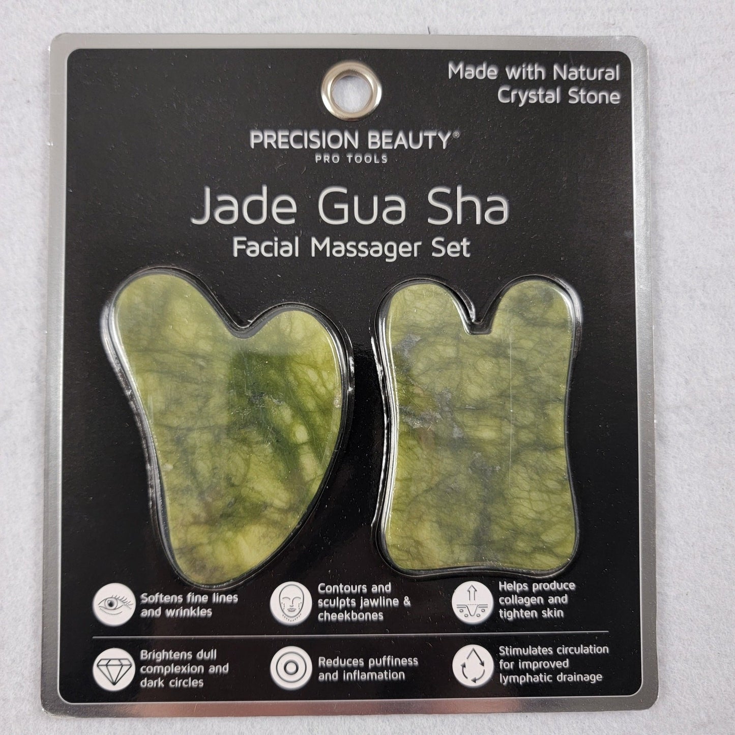 Precision Beauty Jade Gua Sha Face Massager Set  New0