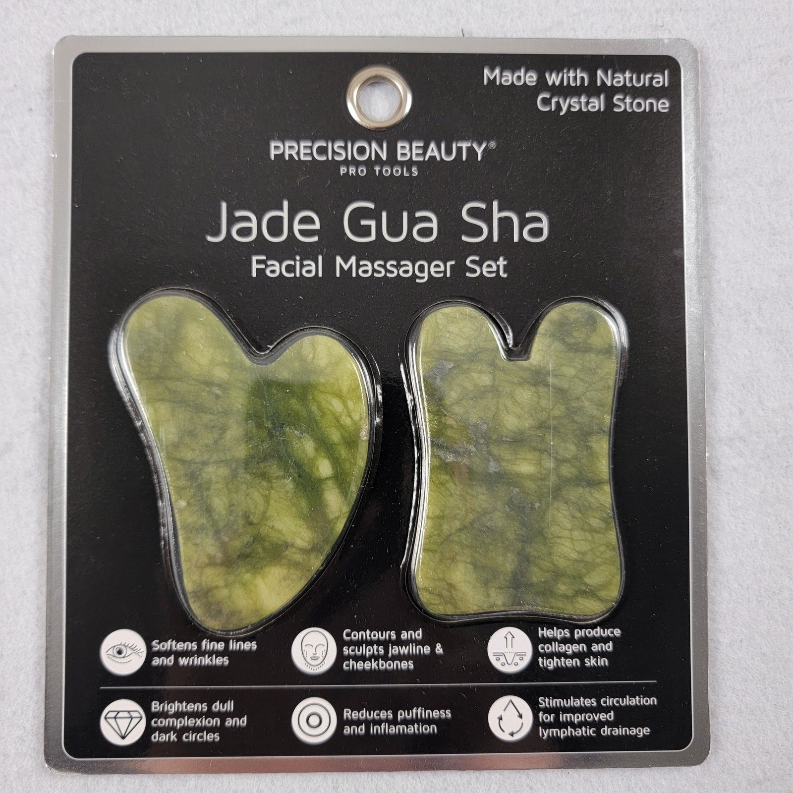 Precision Beauty Jade Gua Sha Face Massager Set  New0
