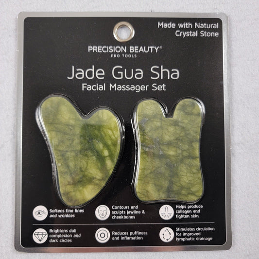 Precision Beauty Jade Gua Sha Face Massager Set  New0