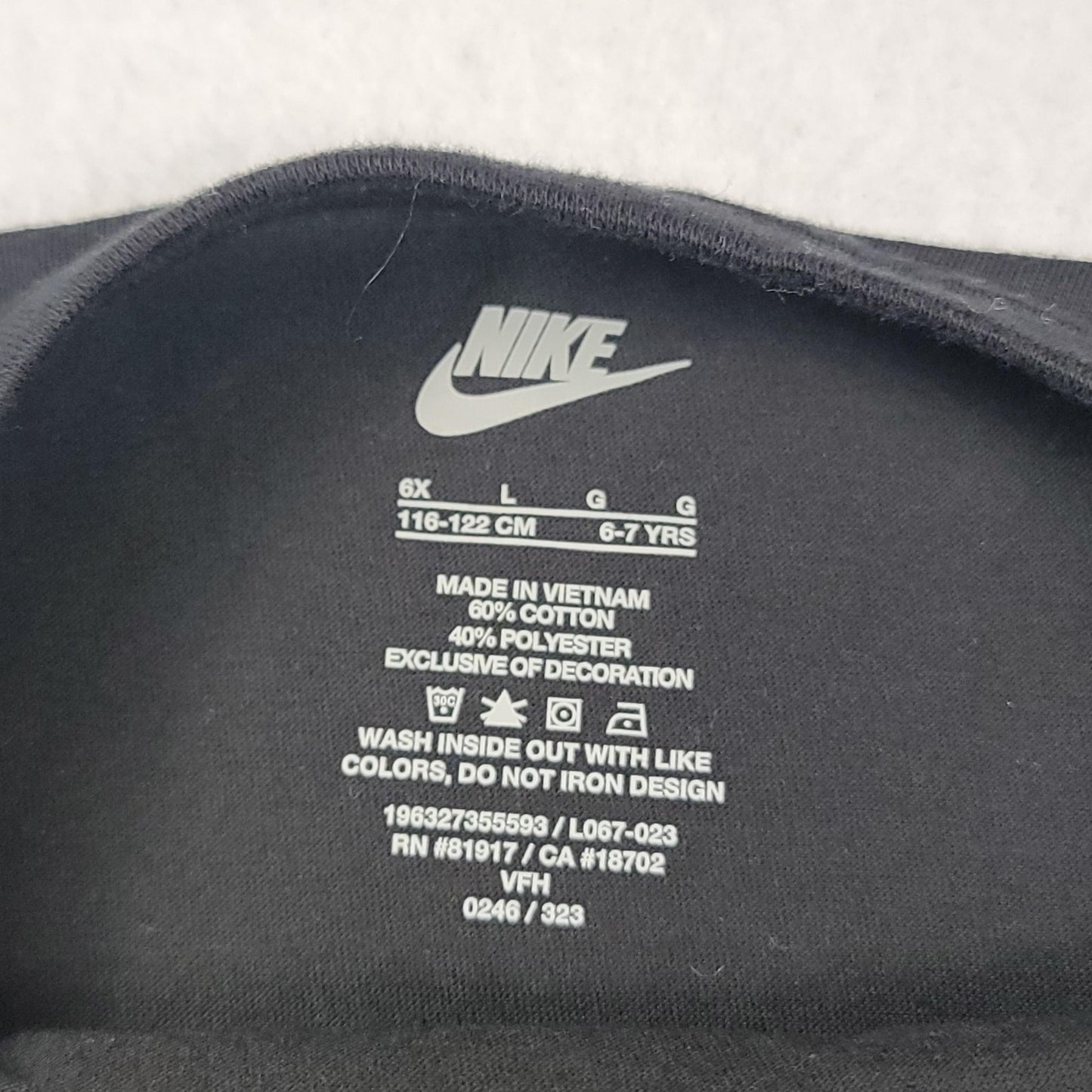 Nike Shirt Girls 6X Black Pink Swoosh Logo Short Sleeve Athletic Tee New