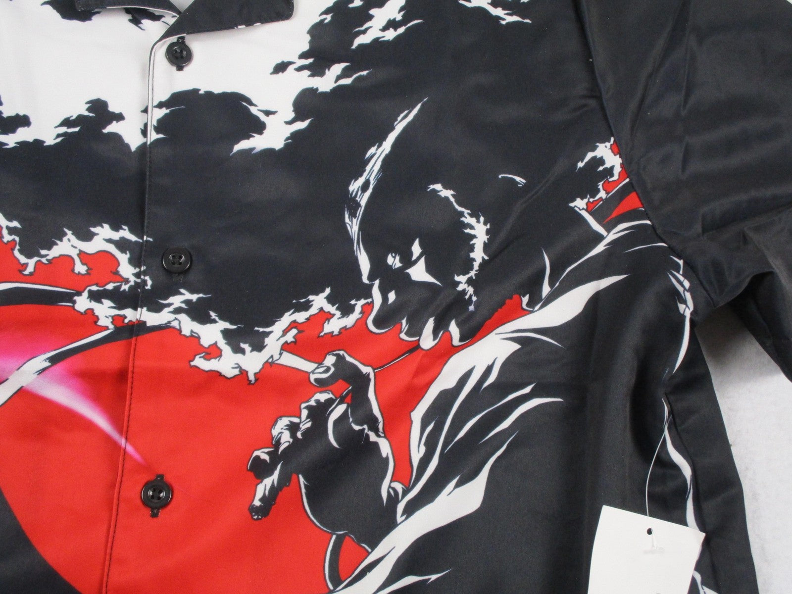 Forever 21 Afro Samurai Shirt Mens Small Black Anime Graphic Button Up 13184