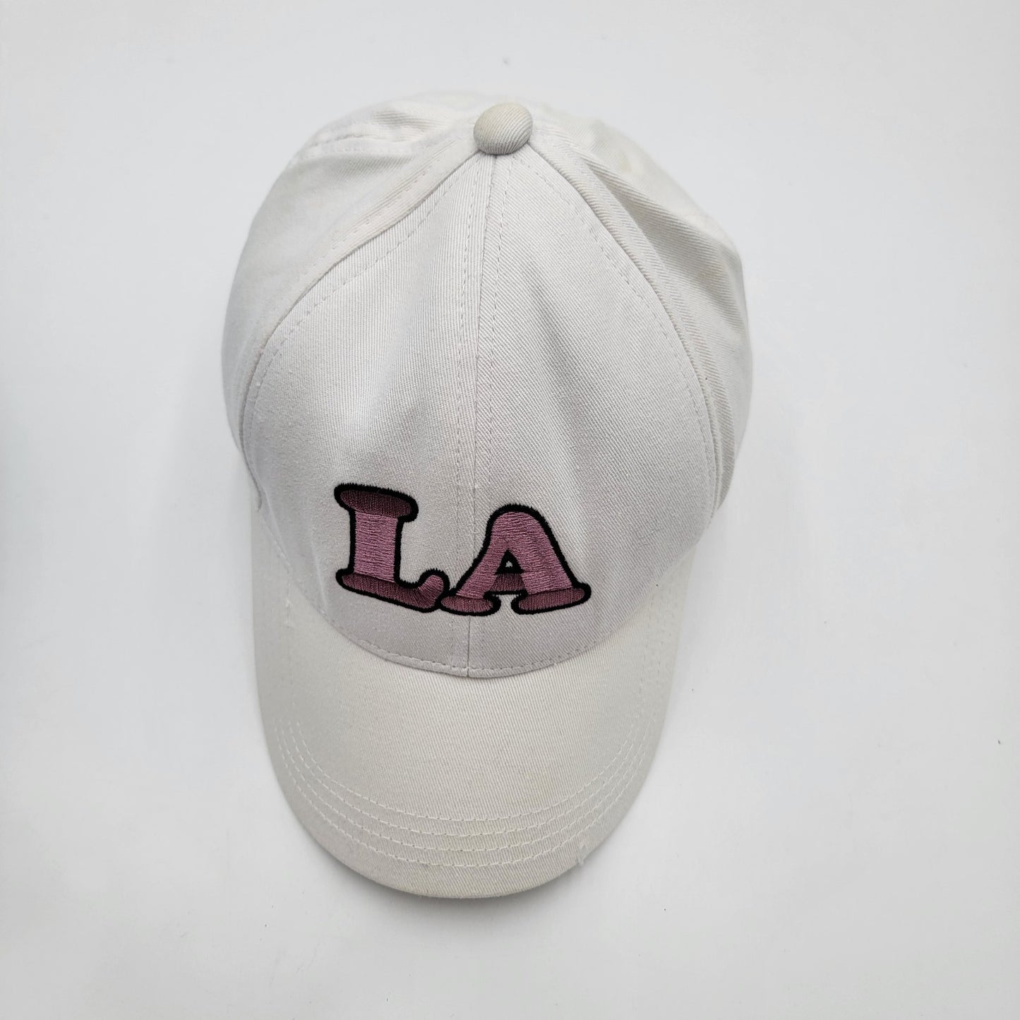 Wild Fable Women's Baseball Hat Cap "LA" Twill Strap Back White Curved Bill Hat4