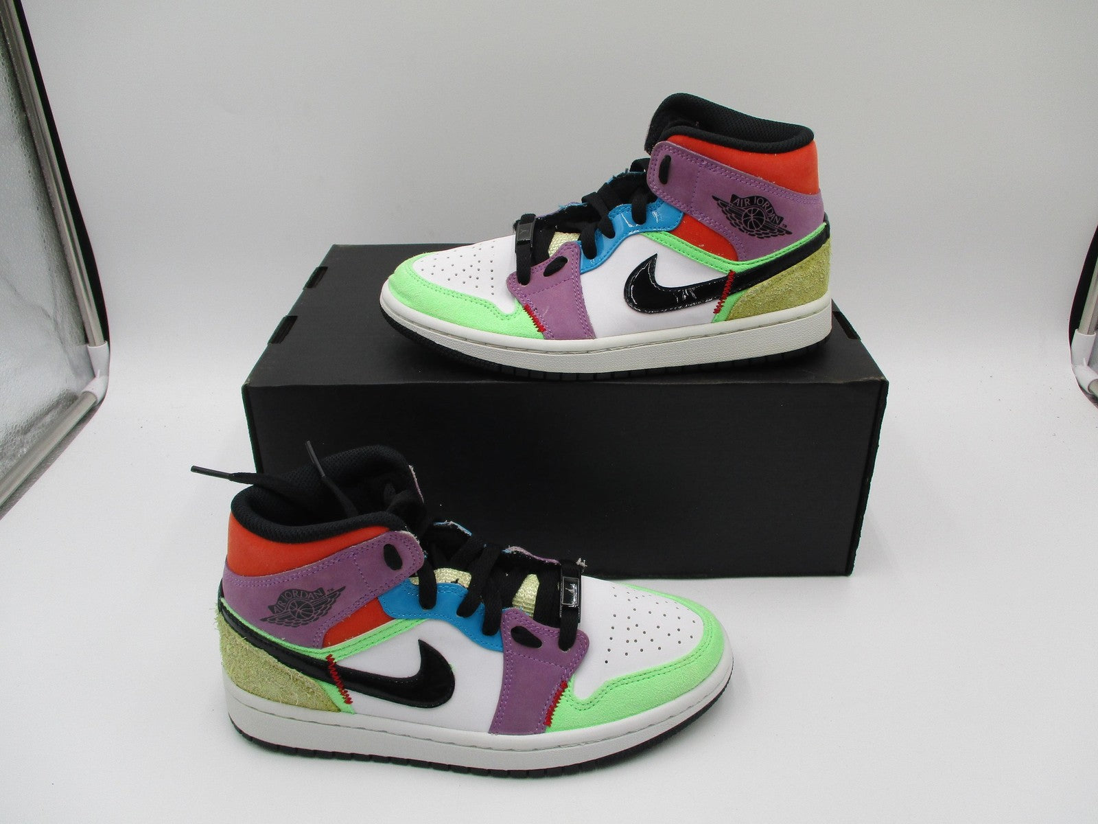 Jordan 1 Mid SE Shoes Youth Size 6 Multicolor Air Basketball CW1140-1001