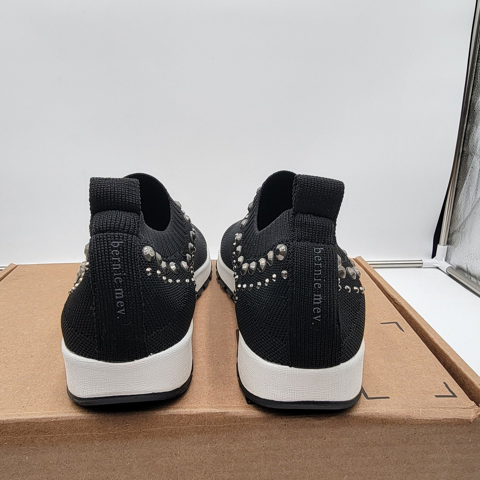 Bernie Mev Women's Cathryn Black Woven Slip On Sneakers