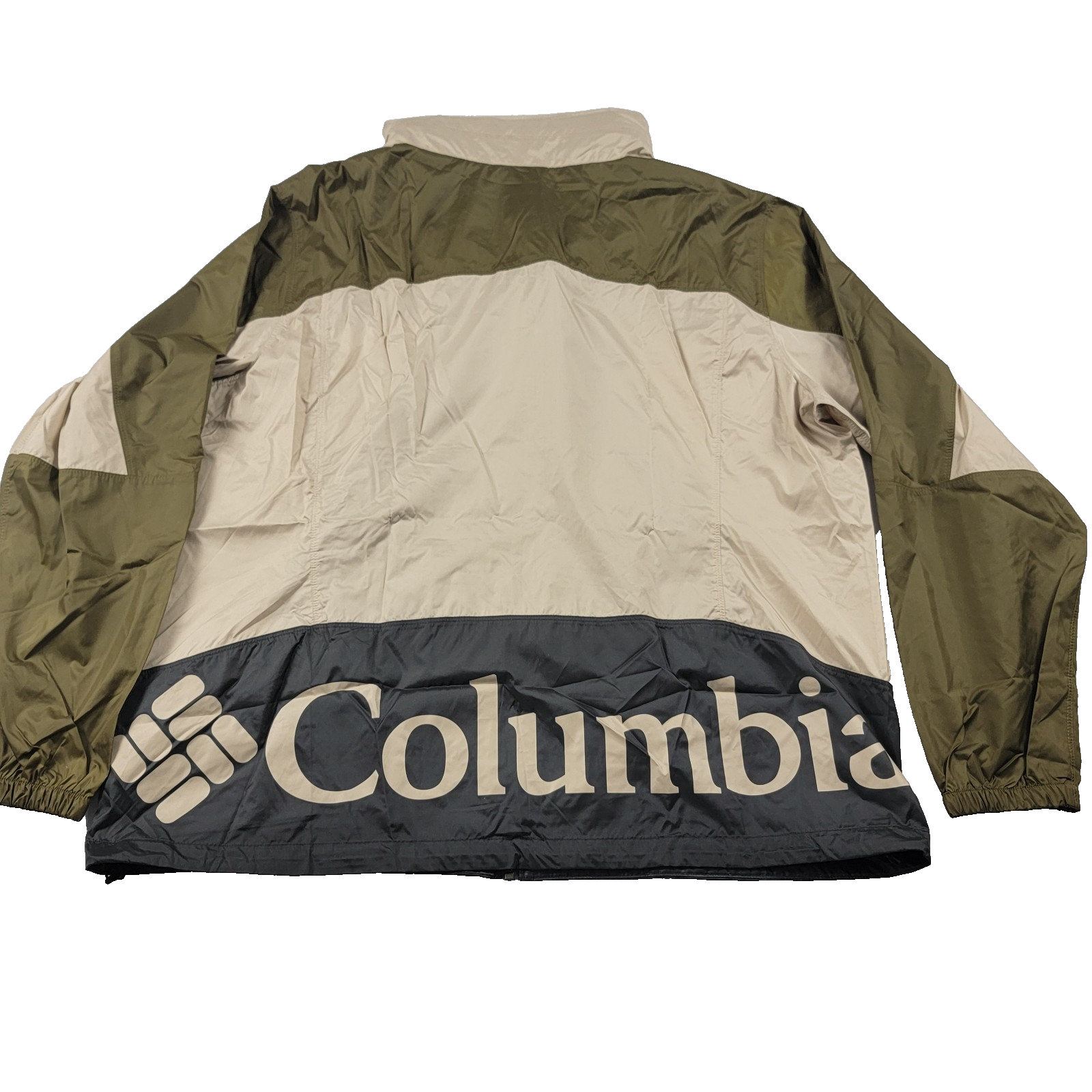 Columbia Point Park Windbreaker Jacket Olive/Tan/Black XL Outdoor Packable