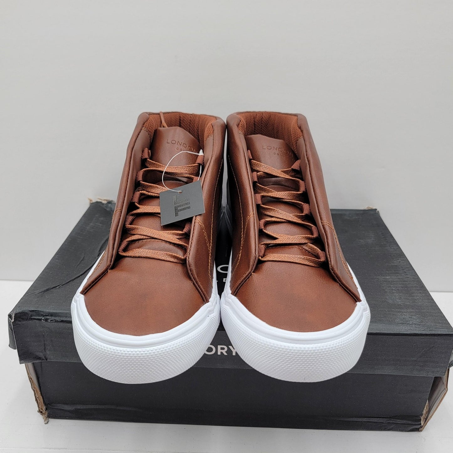 London Fog Shoes Mens Size 10.5 Cognac Brown Dorance Memory Foam Comfort Casual2