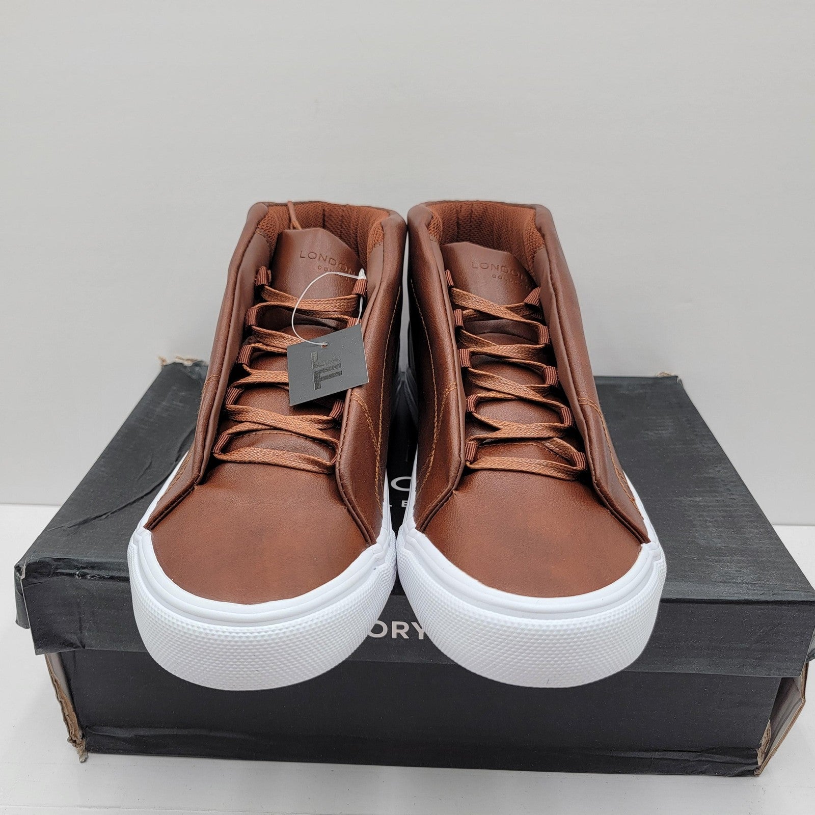 London Fog Shoes Mens Size 10.5 Cognac Brown Dorance Memory Foam Comfort Casual2