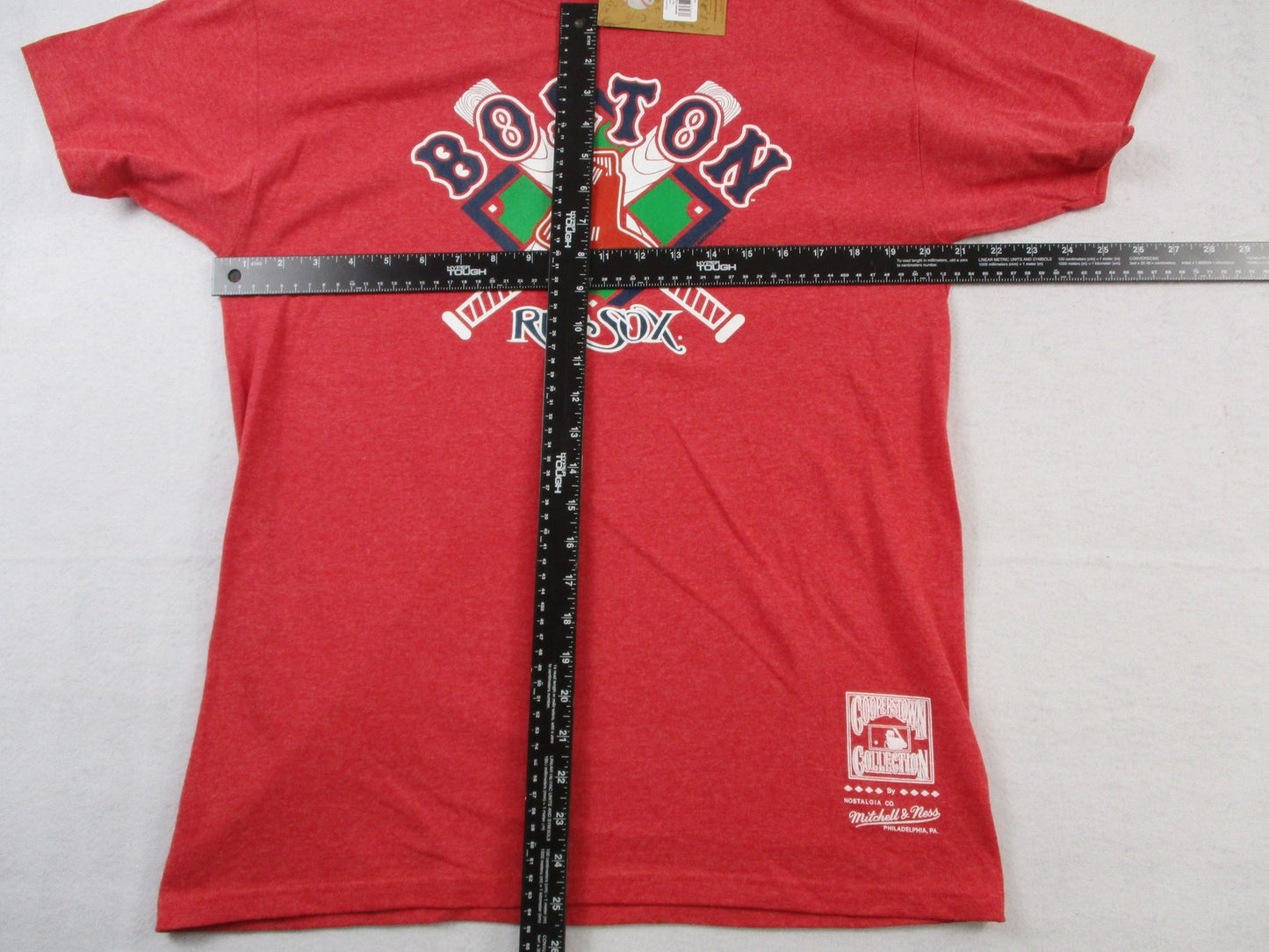 Boston Red Sox Shirt Mens Medium Red MLB Baseball Mitchell & Ness Tee 1385887