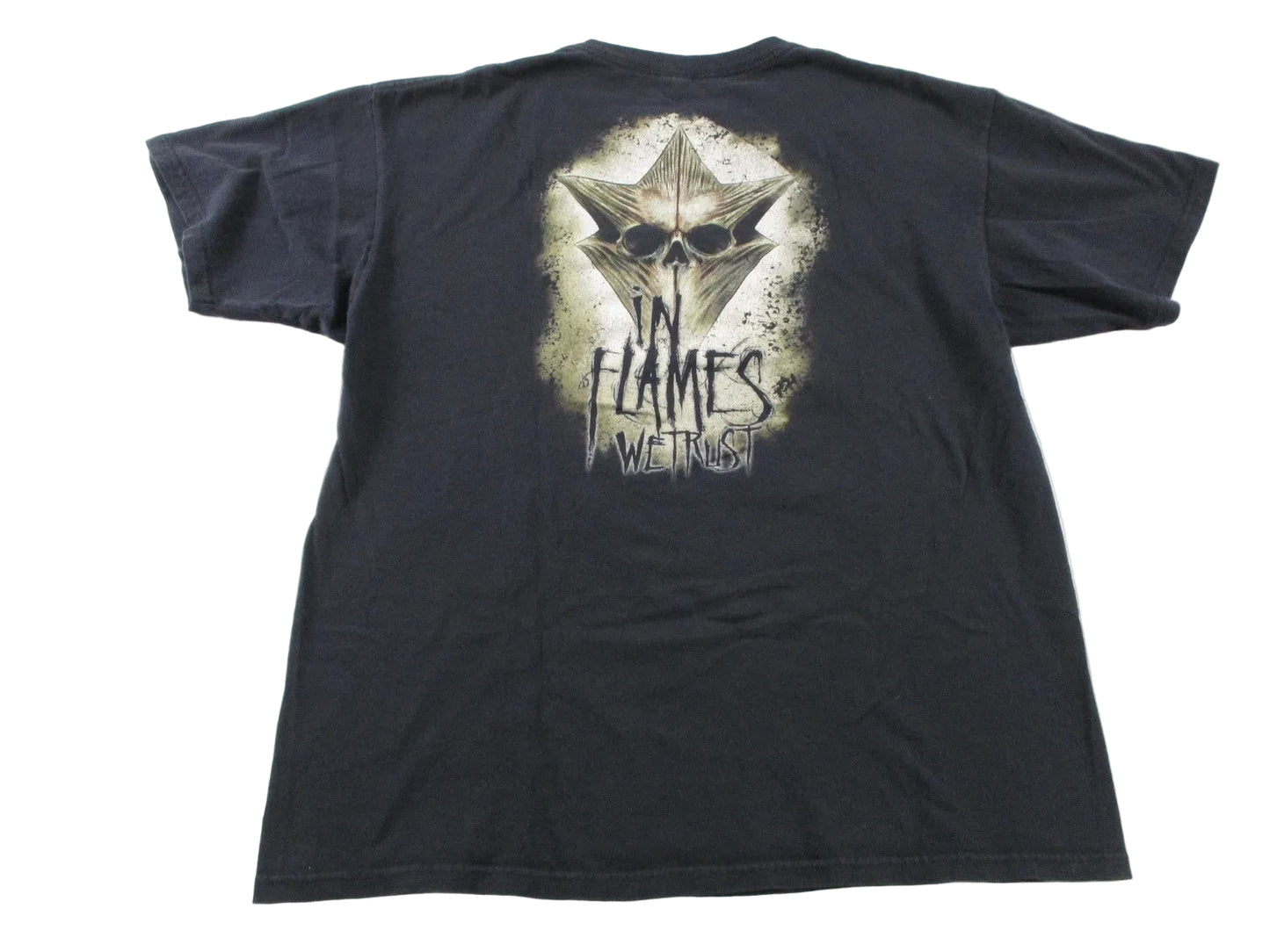 In Flames Shirt Mens XL Black Skull Graphic Metal Band Tee1
