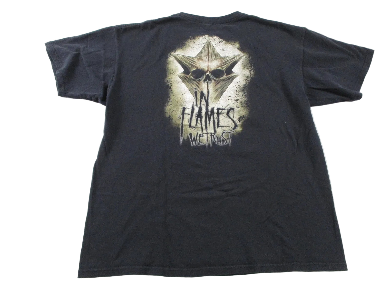 In Flames Shirt Mens XL Black Skull Graphic Metal Band Tee1