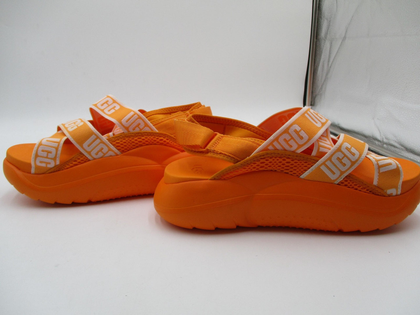 UGG 1110090 Shoes Womens Size 10 41 Orange Logo Strappy Platform Wedge Sandals3