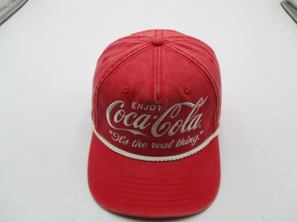 Coca-Cola Hat Cap Snap Back Mens One Size Red Enjoy It's The Real Thing Slogan2