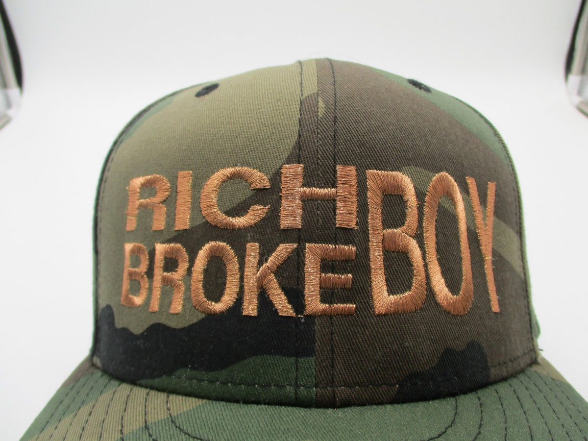 Rich Broke Boy Hat Cap Snap Back Mens One Size Green Camo New Era 9FIFTY Graphic1