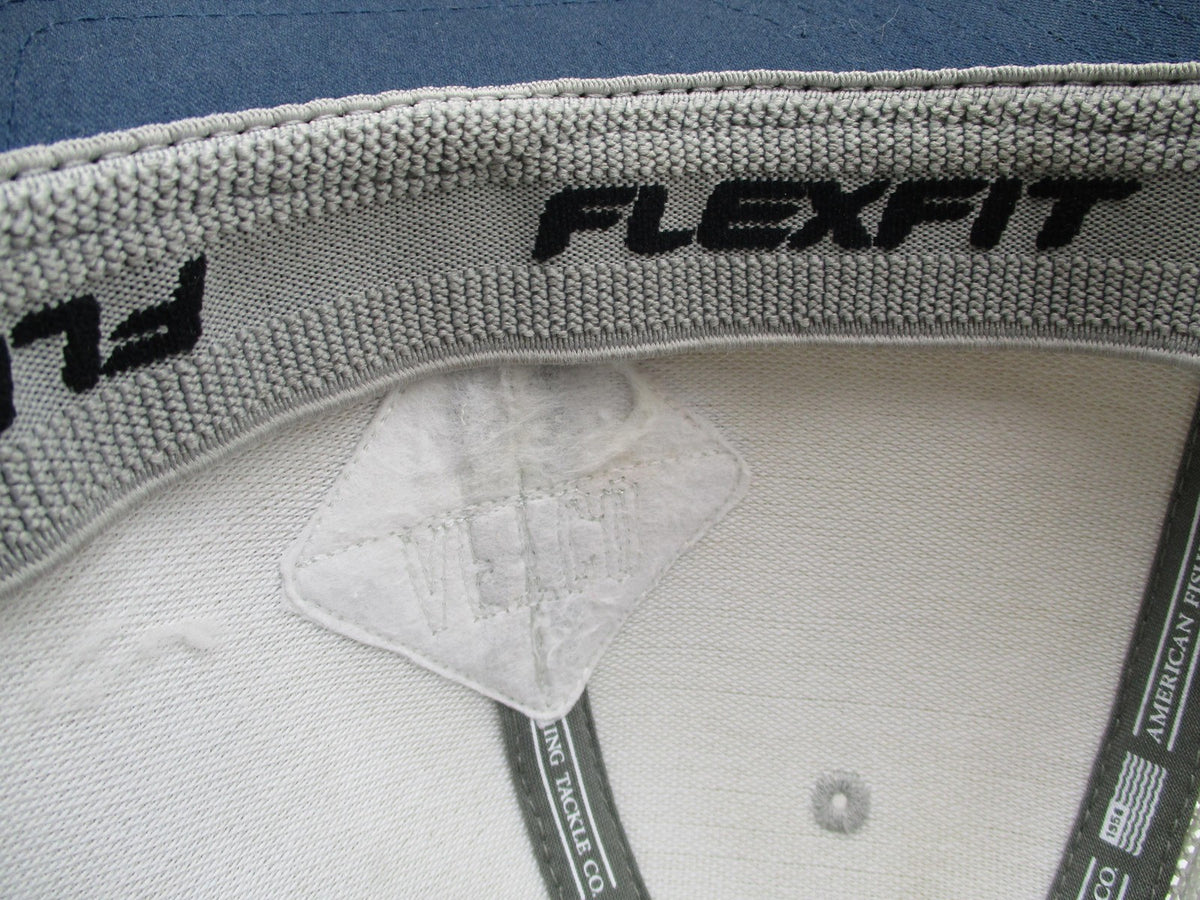 AFTCO Hat Cap Fitted Mens 7 1/8 Beige Mesh Trucker Flexfit Fishing Logo11