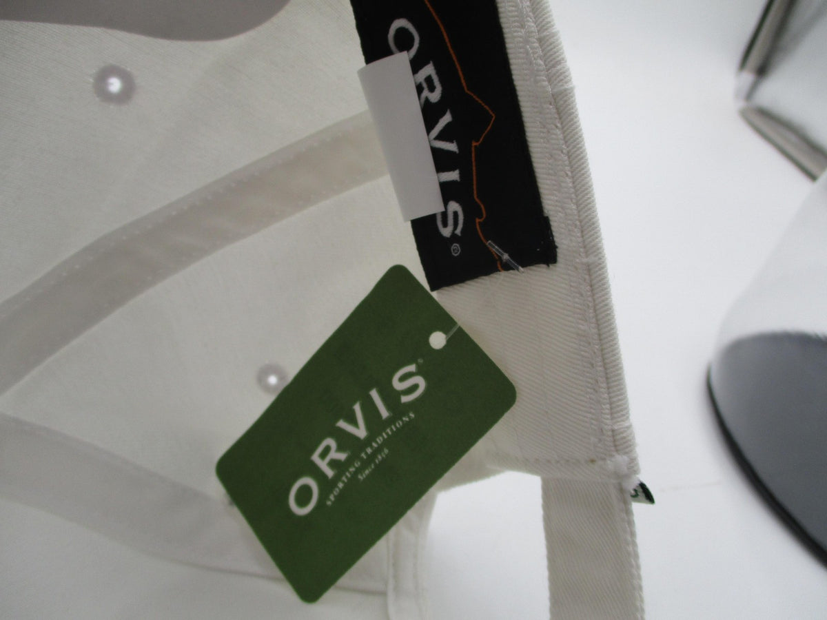 Orvis Hat Cap Strap Back Mens One Size White Paw Print Dog Baseball Cotton Twill11