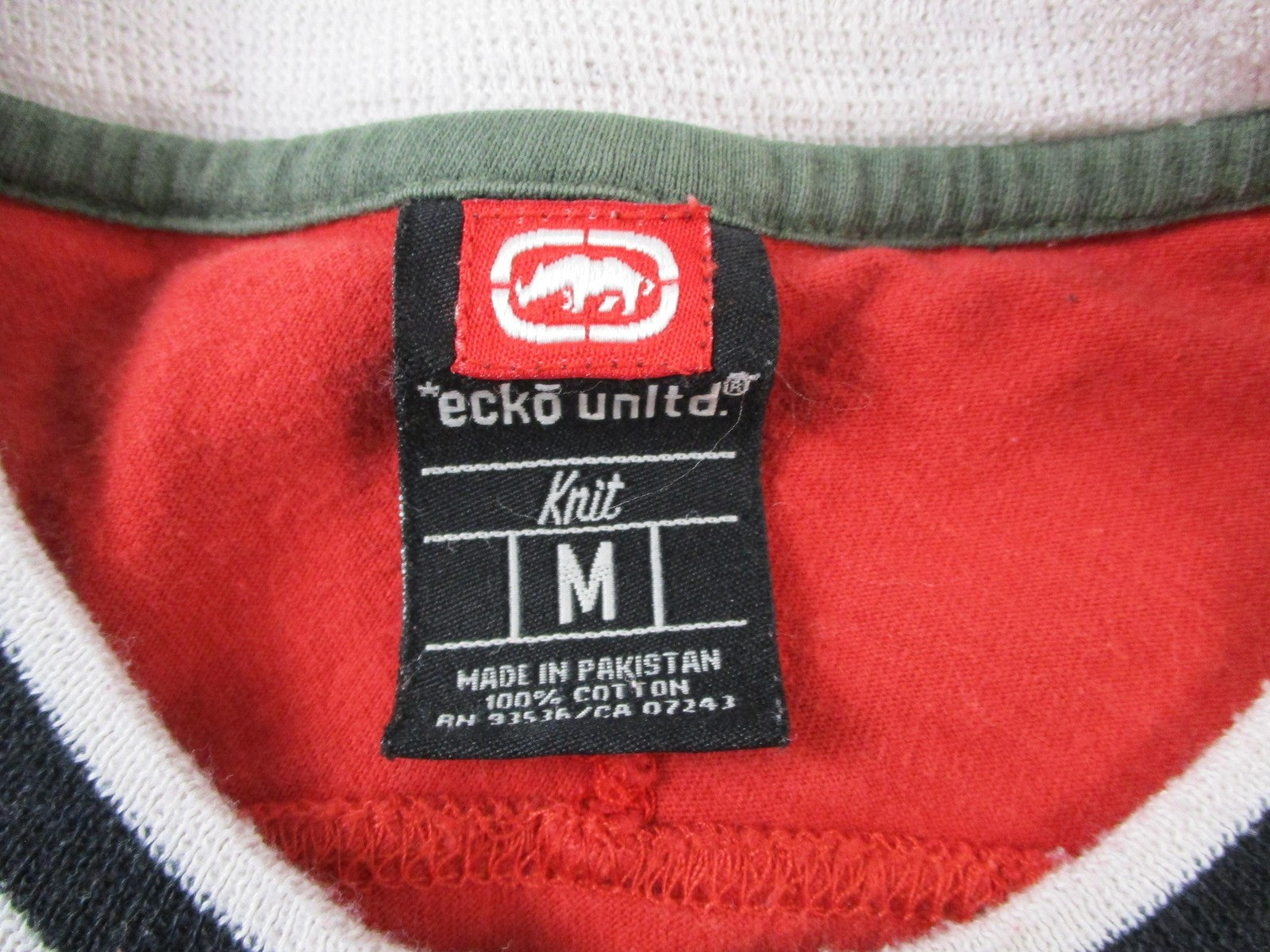 Ecko Unltd Shirt Mens Medium Red Company Chenille Logo Ringer Streetwear Tee2