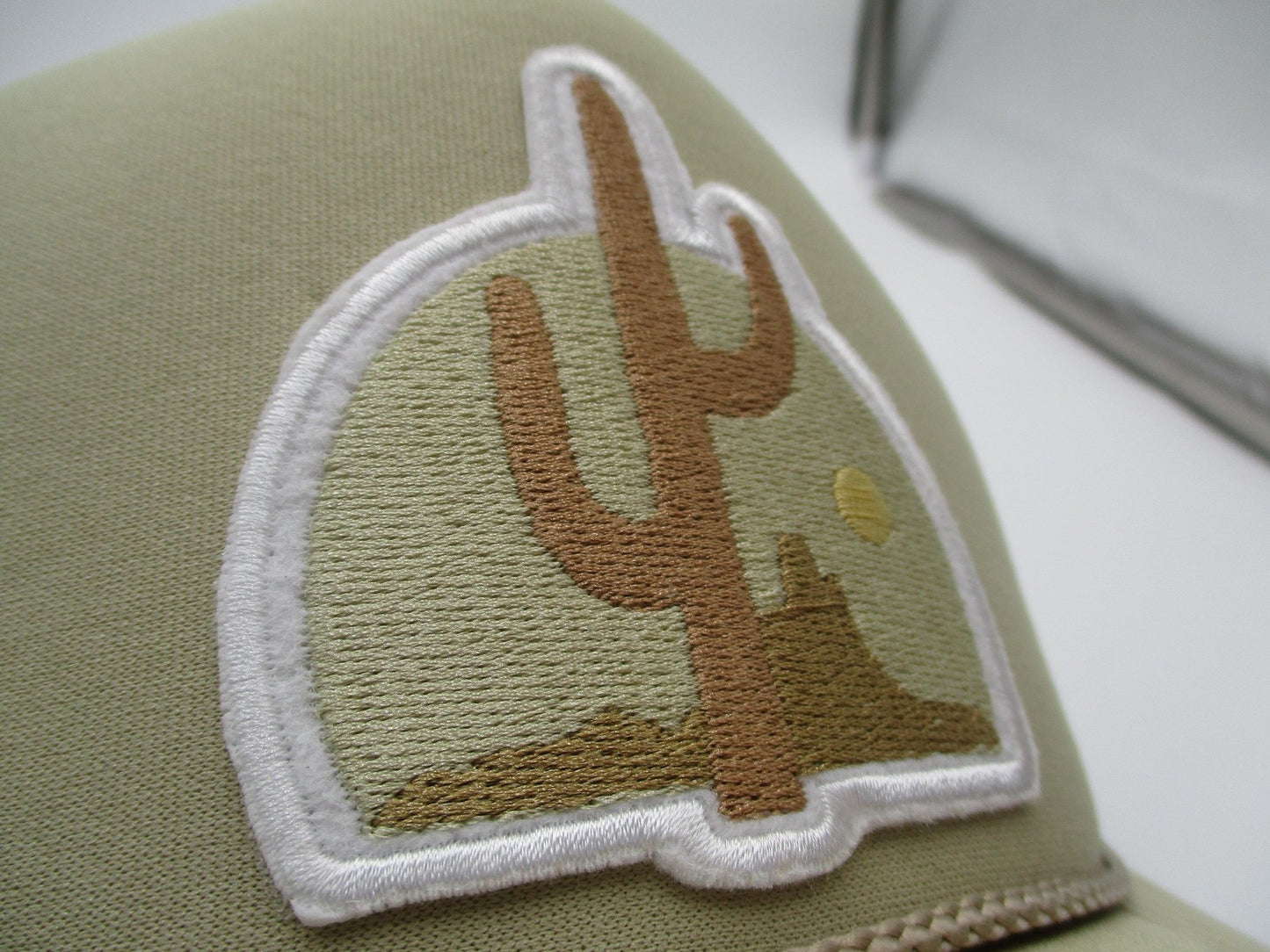 Otto Cactus Desert Hat Cap Snap Back Mens One Size Beige Trucker Mesh Patch4