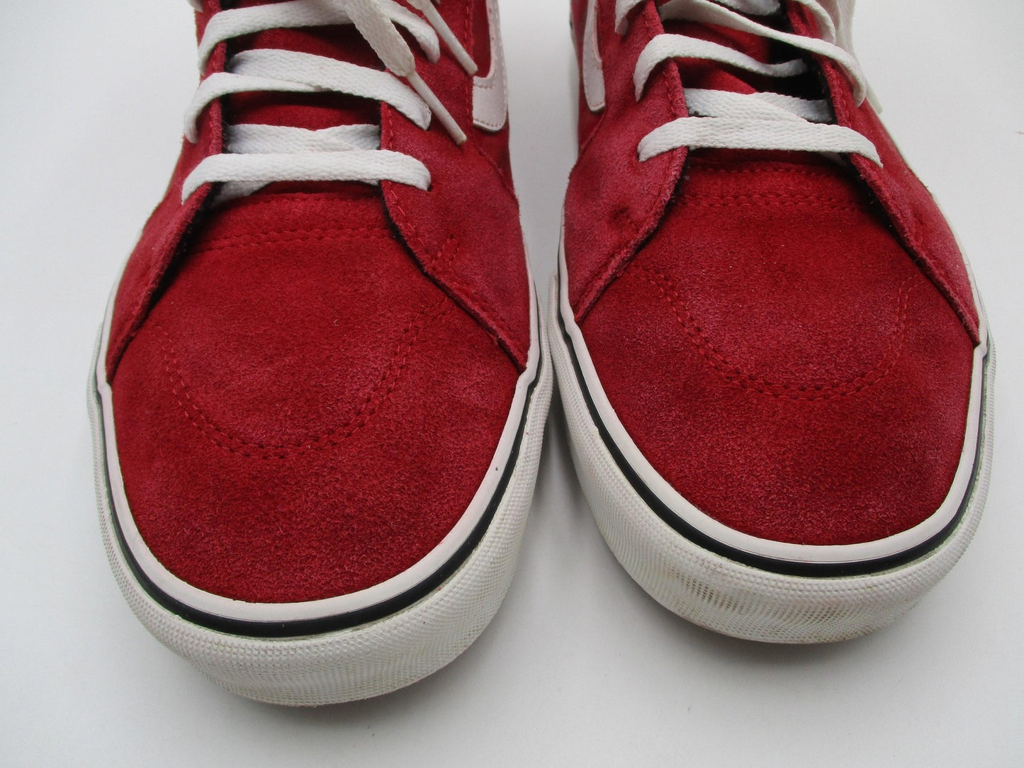 Vans Sk8-Hi Checkerboard Shoes Mens Size 11.5 Red Suede High Top Skate Sneakers3