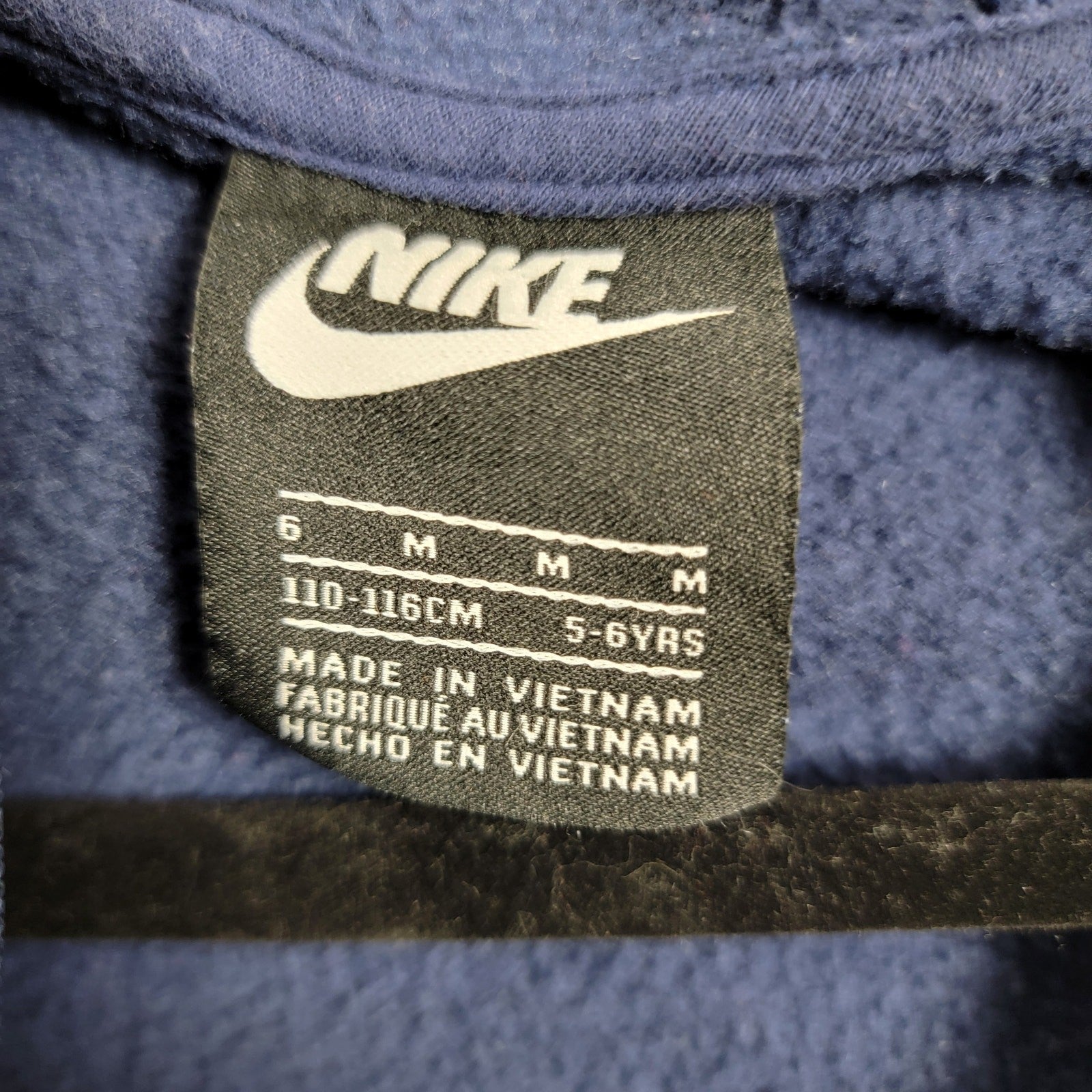 Nike Navy Zip Up Hoodie  Size 56 Years  Fair Condition