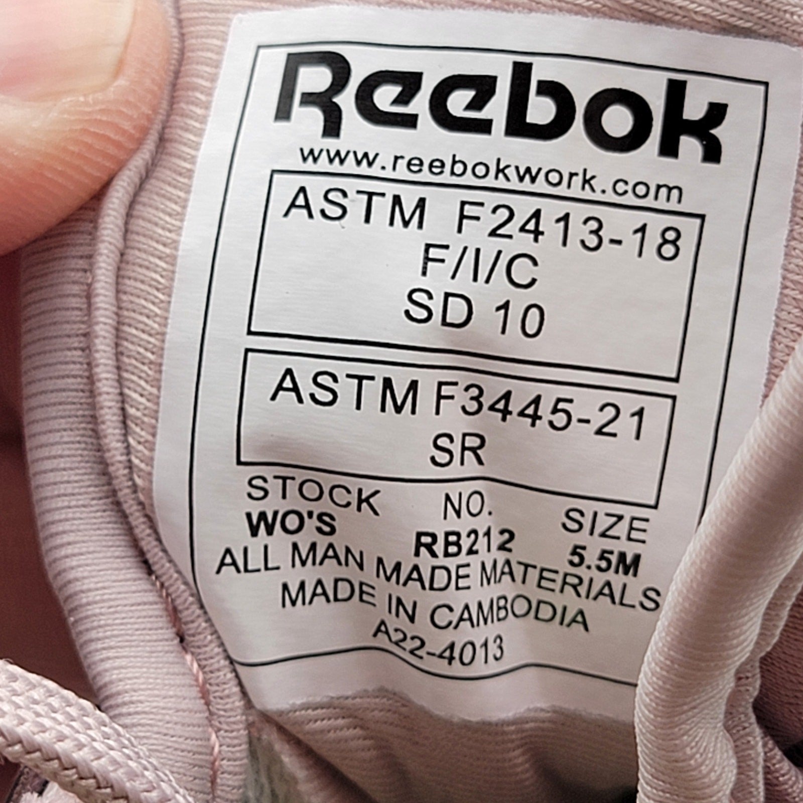 Reebok Sublite Legend CT Athletic Work Shoe Rose Wm Sz 5.5M RB2127