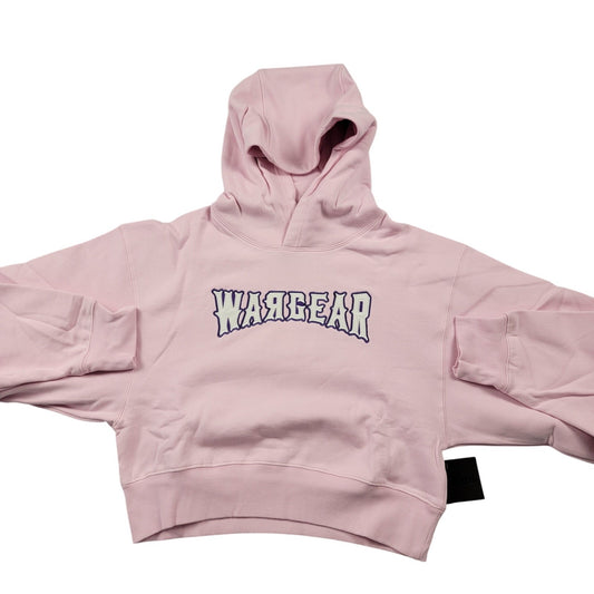 RawGear Pink Cropped Hoodie L Womens WarGear Logo Embroidered NWT