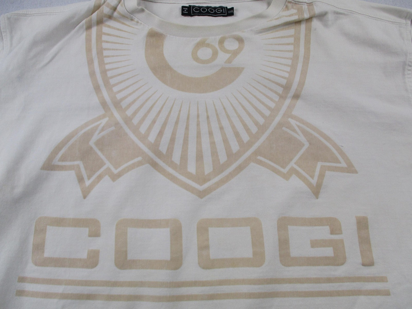 COOGI Shirt Mens 2XL White C69 Australia Logo Graphic Tee Streetwear Casual3