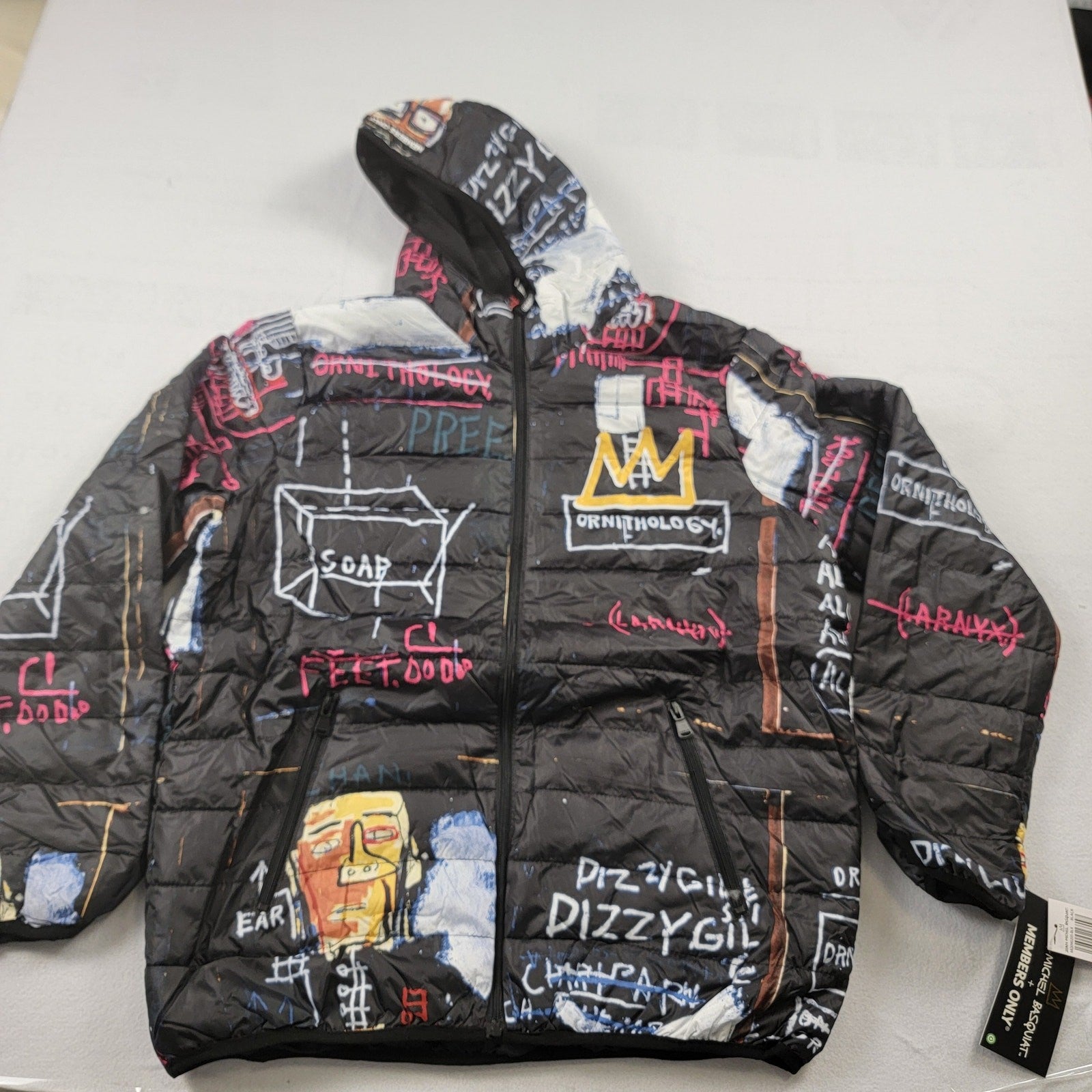 JeanMichel Basquiat x Members Only 'Alchemy' Puffer Jacket Sz L