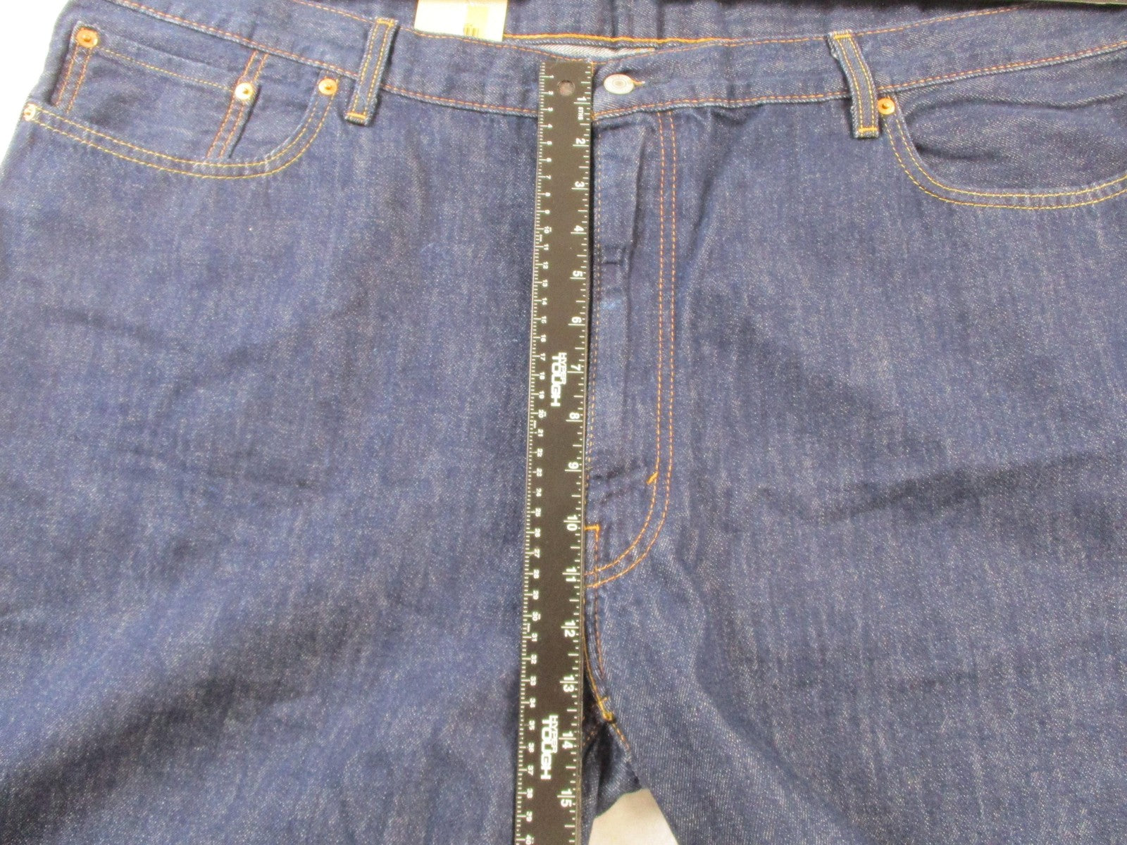 Levi's 469 Loose Shorts Mens 48 Blue Dark Wash Denim 9 Inseam Relaxed Fit 14198