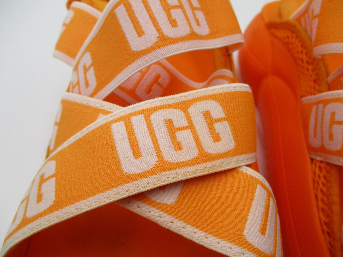UGG 1110090 Shoes Womens Size 10 41 Orange Logo Strappy Platform Wedge Sandals7