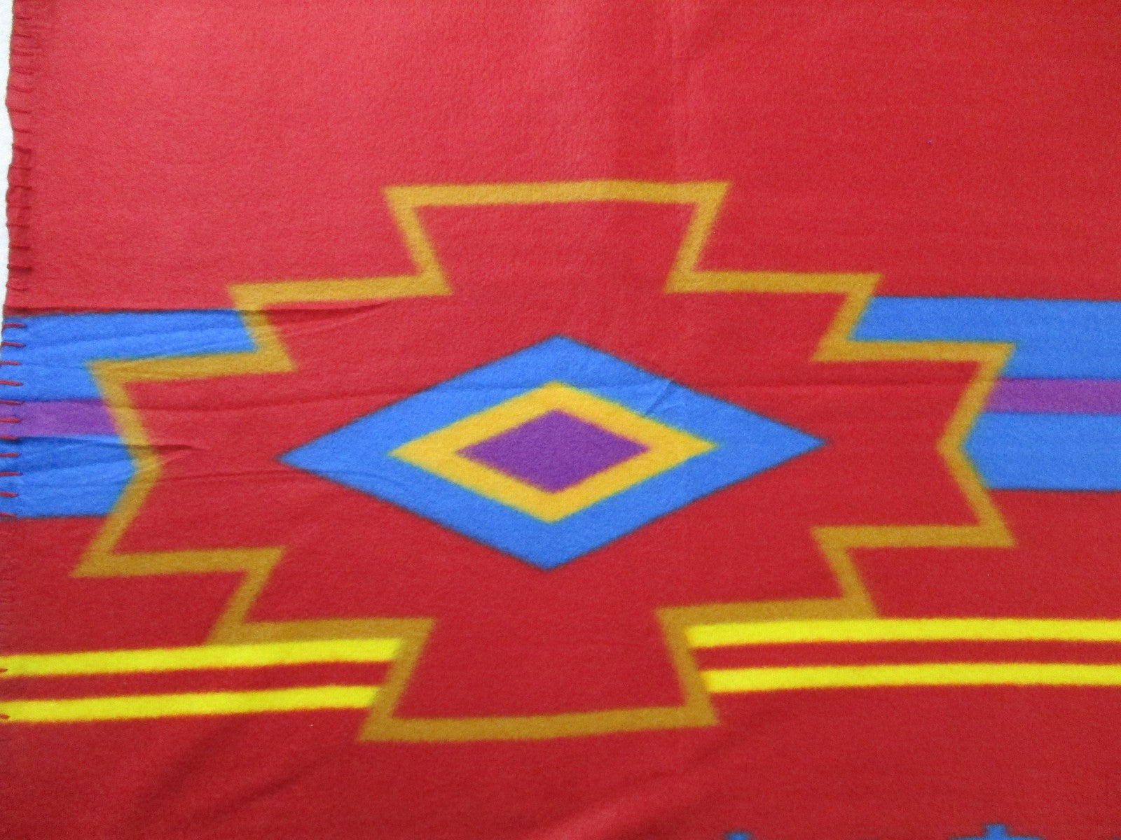 Running Strong For American Indian Youth Fleece Throw Blanket Red Southwestern2