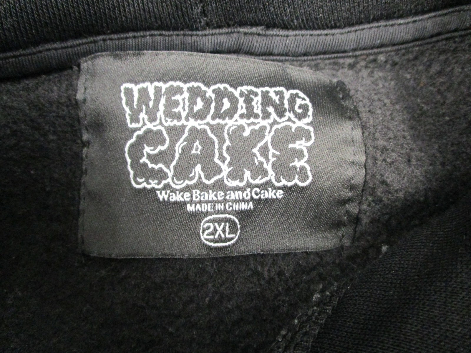 Wedding Cake Hoodie Mens 2XL Black Graphic Pullover Back Embroidered