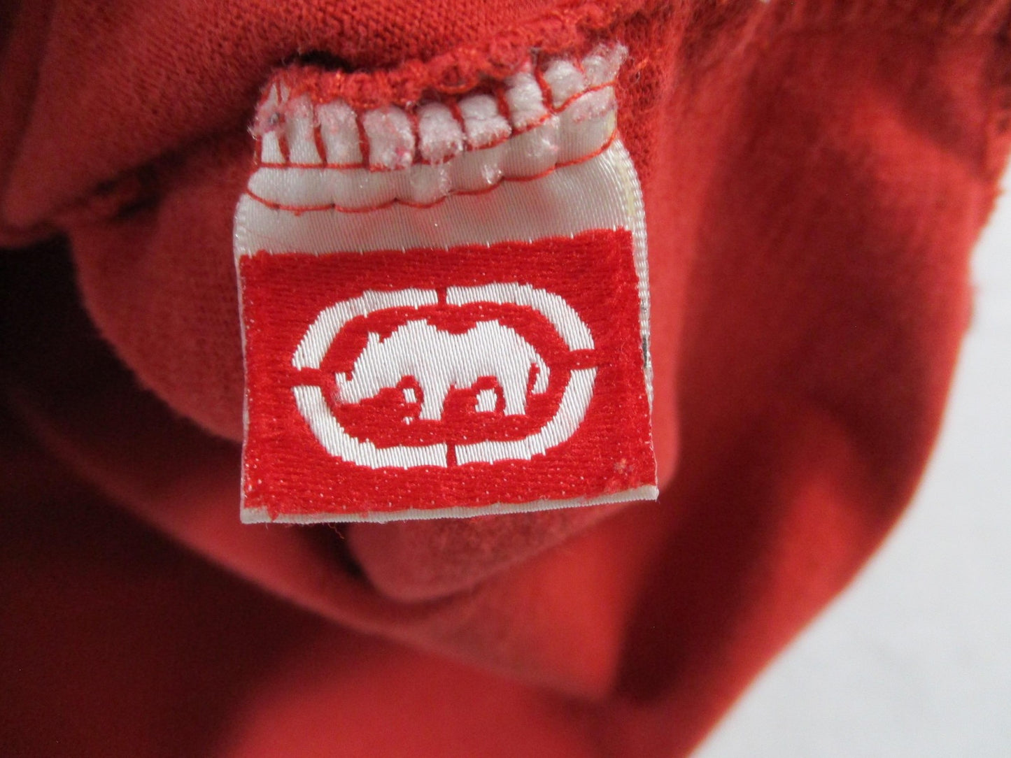 Ecko Unltd Shirt Mens Medium Red Company Chenille Logo Ringer Streetwear Tee9