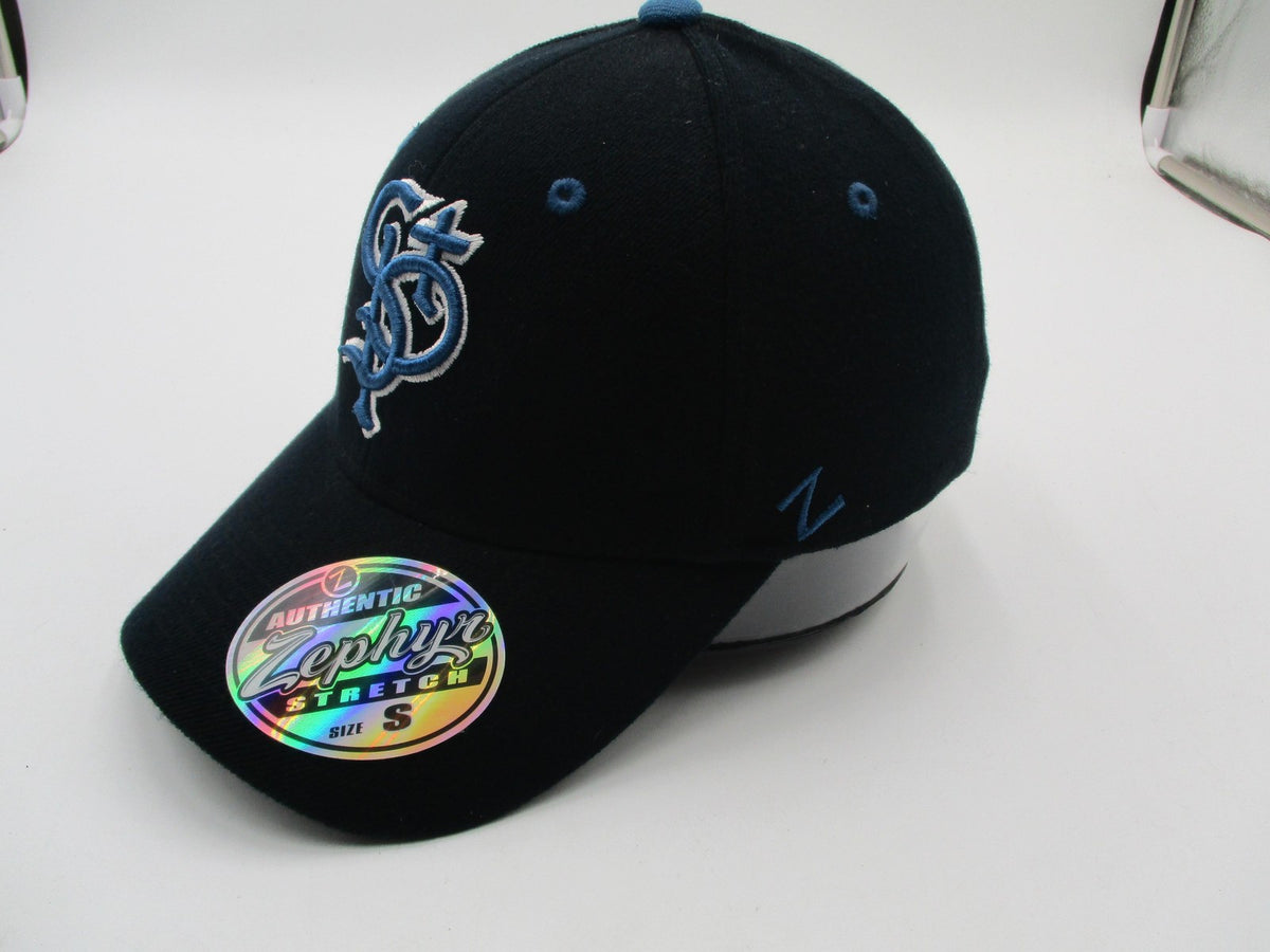 Saints Hat Cap Fitted Mens Small Blue Zephyr Stretch Fit Embroidered Script4