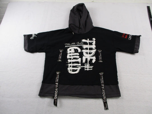 XYXIONGMAO Shirt Mens Large Black Hooded Tide All Guild Graphic Streetwear Tee0