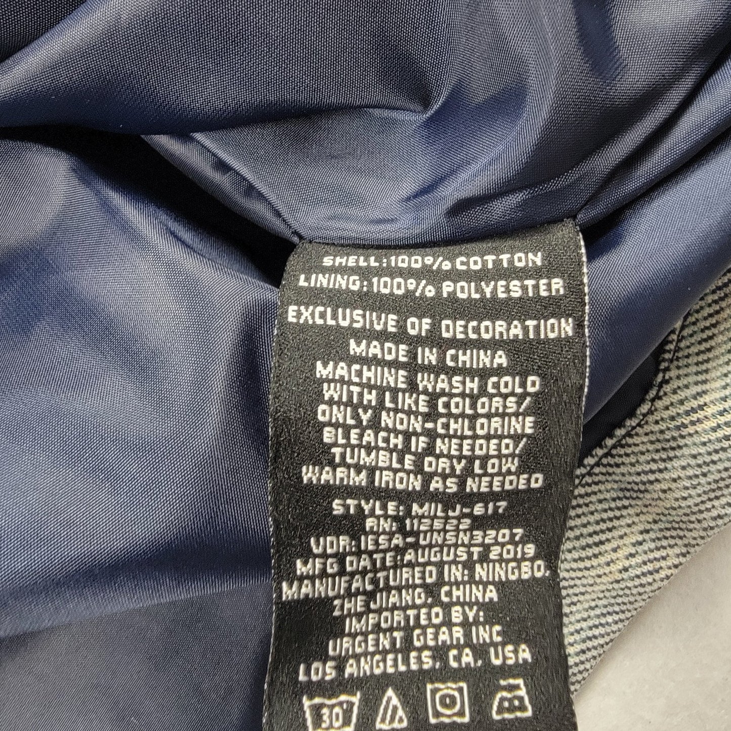 Indigo Star Men’s Bomber Shirt Jacket Grey SpaceDyed Twill Size S NWT