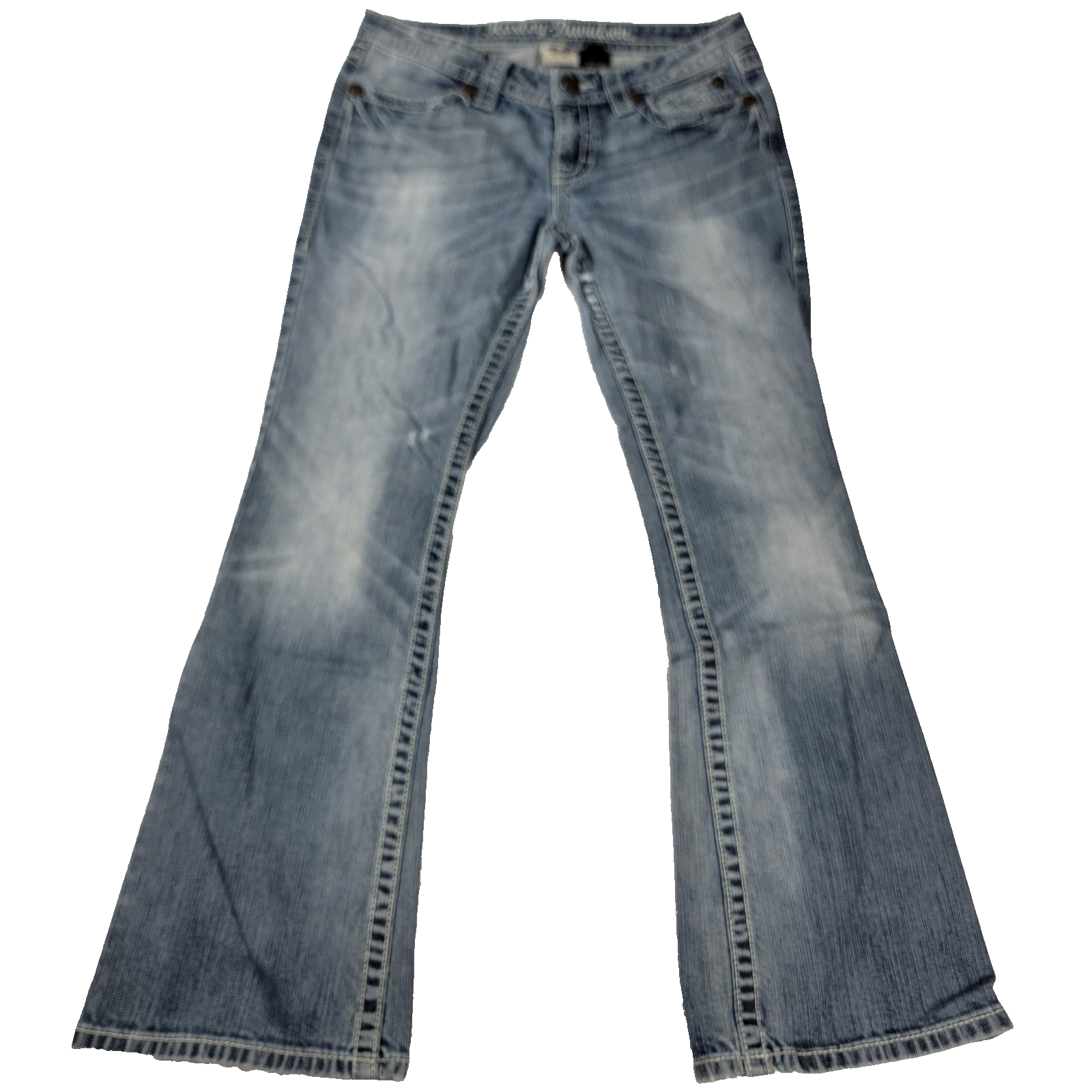 HarleyDavidson Jeans Womens 8 Blue Bootcut Distressed Denim Biker Pants