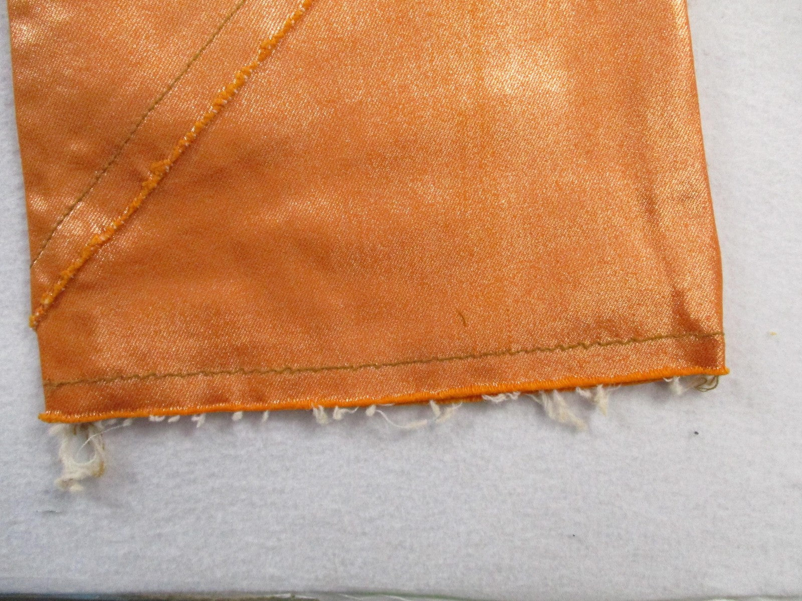 Golden Jeans Mens 34 Orange Metallic Flare Distressed Stretch Denim USA 14377