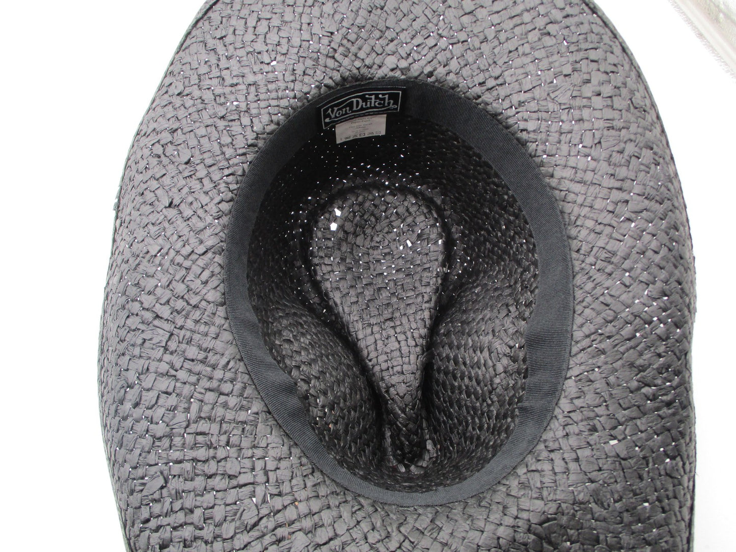 Von Dutch Hat Cowboy Fitted One Size Black Red Straw Wide Brim Western Mens10
