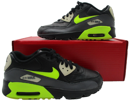 Nike Air Max 90 Shoes Youth Size 5.5Y Black Volt Running Sneakers 833412-023 1T80