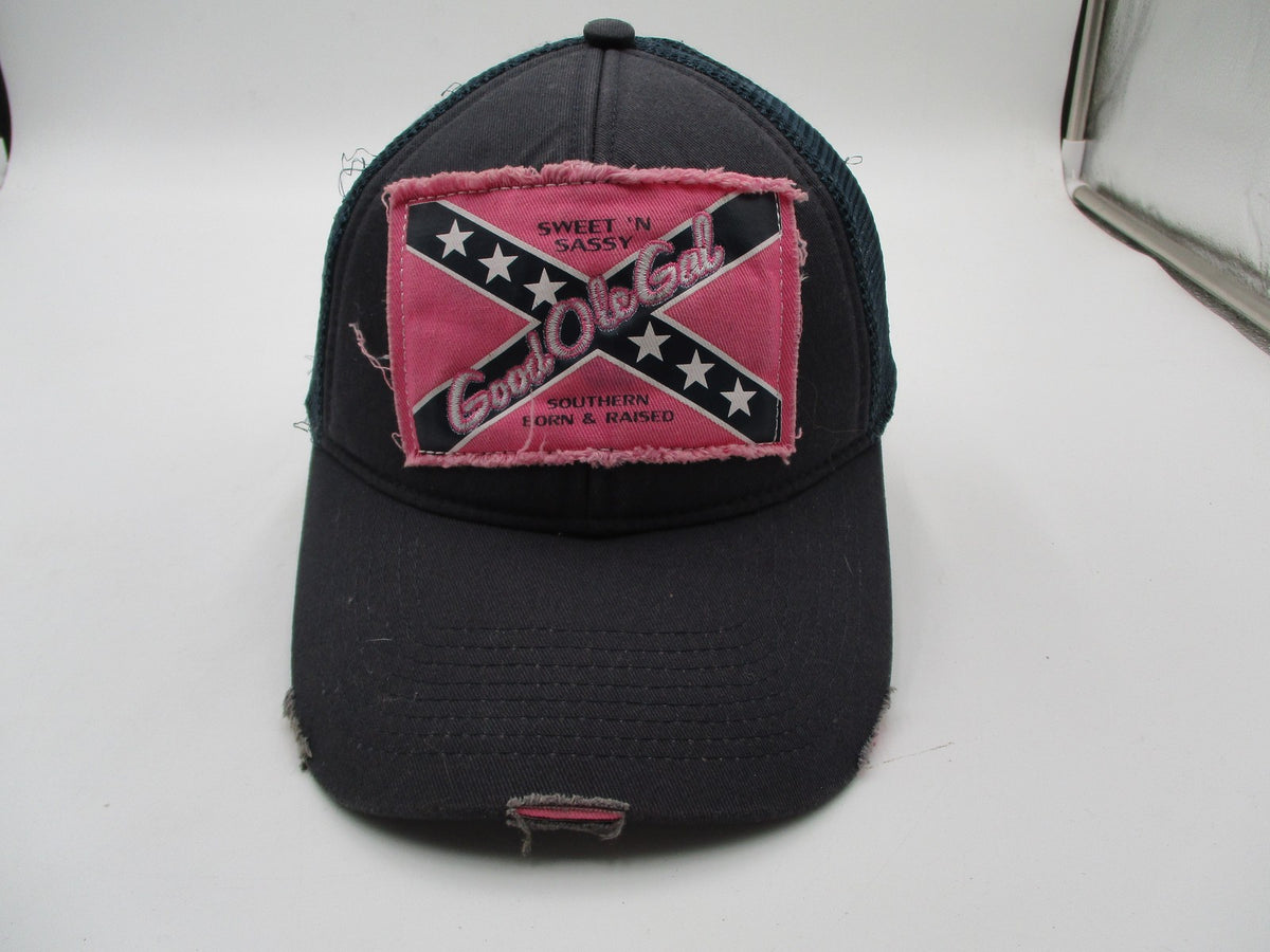 Good Ole Gal Hat Cap Strap Back Black Pink Southern Trucker Adjustable Womens0