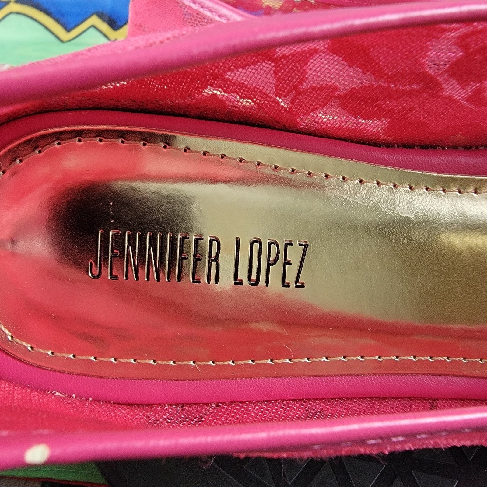 Jennifer Lopez Pink Lace Espadrille Flats Women’s Size 8 Preowned w/ Box5
