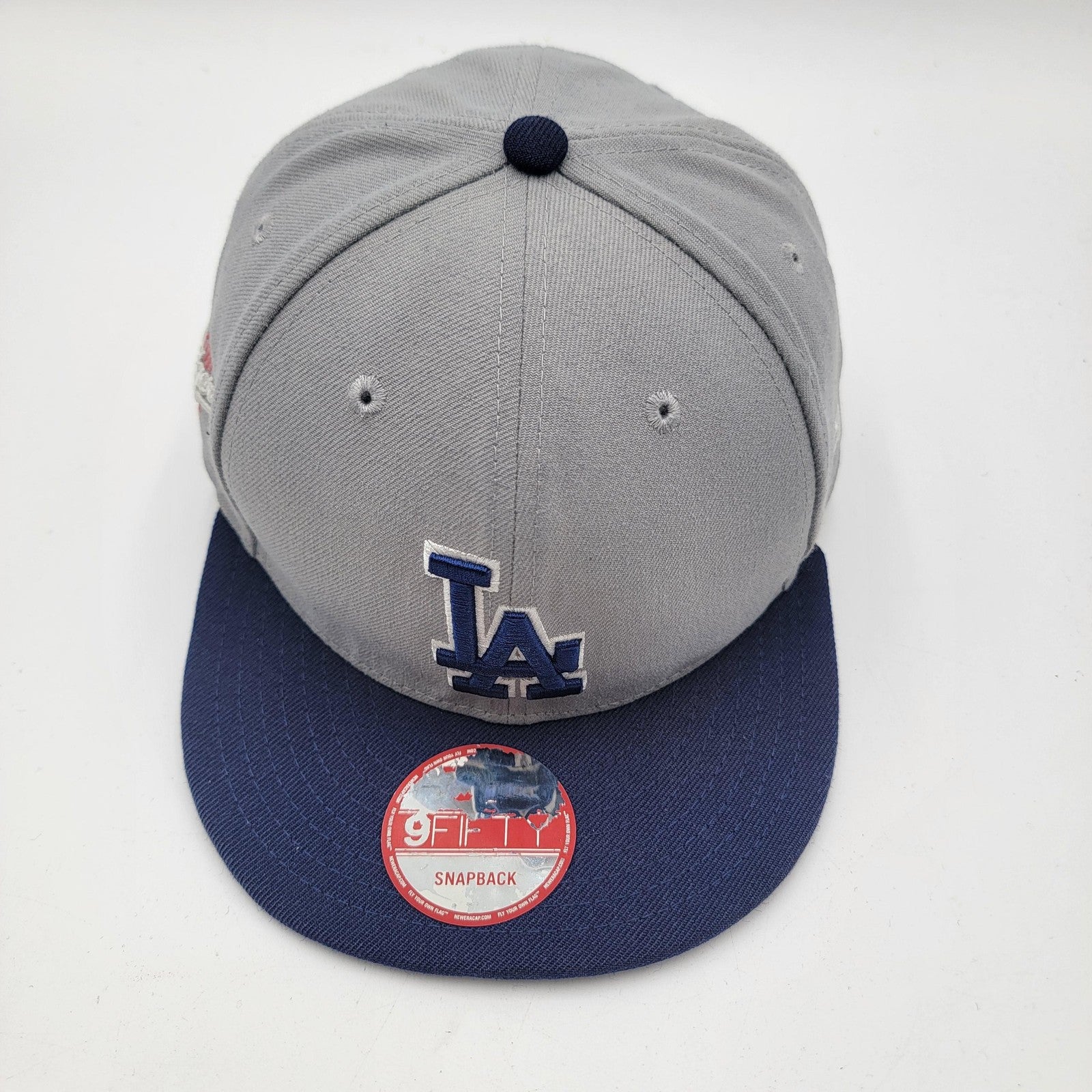 Los Angeles Dodgers Hat Cap Snap Back Gray Blue MLB Baseball Mens New Era4